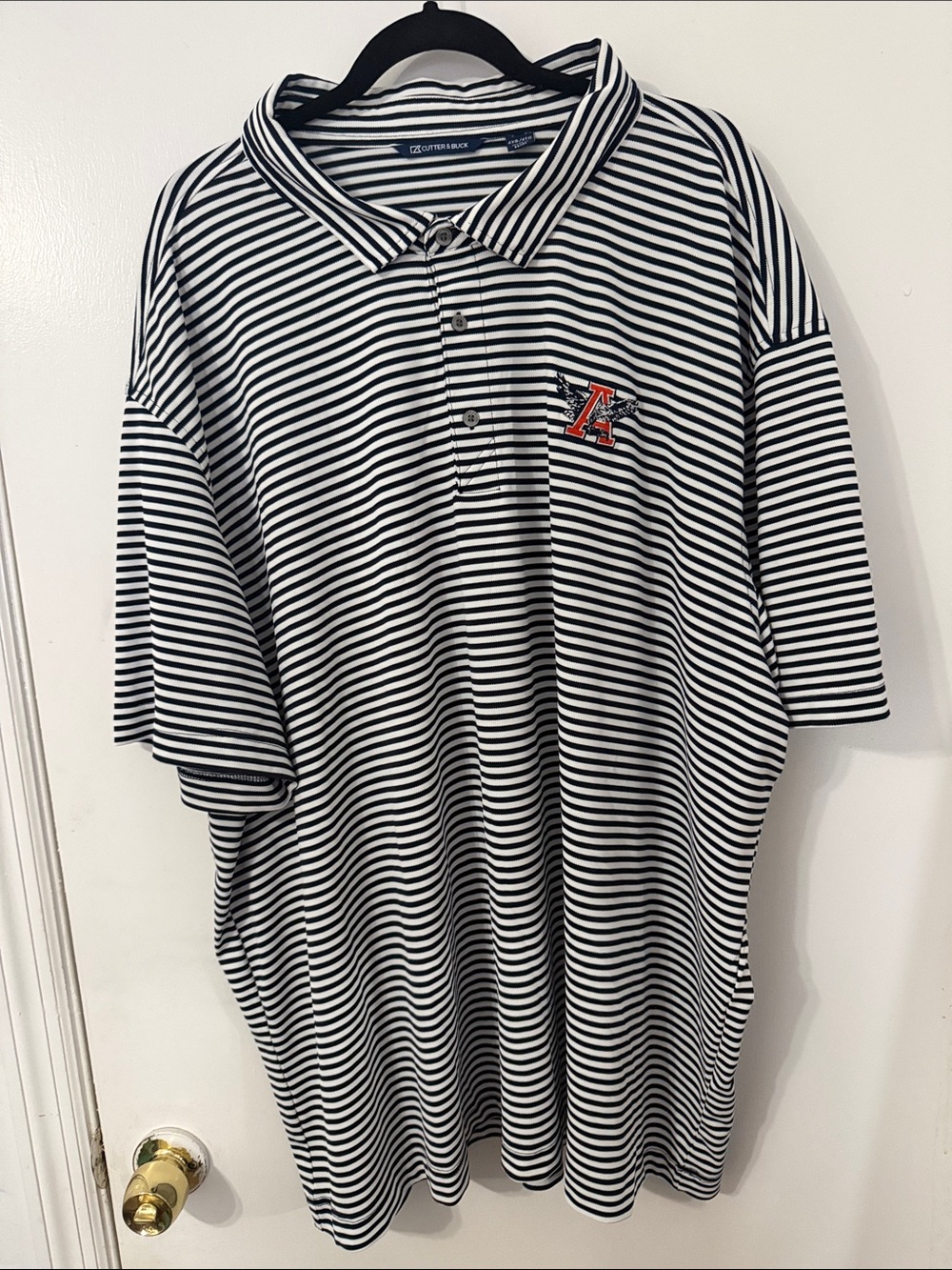 Cutter & Buck Auburn Tigers War Eagle Striped  Golf Polo SZ 4XB/4